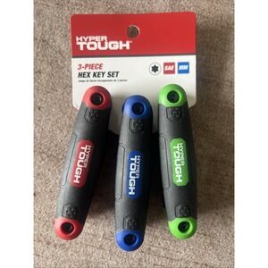 Hyper Tough | 3-Pack Folding Allen Wrench Hex Key Set with SAE Metric and Star